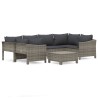 Salon de jardin 7 pcs avec coussins Gris Résine tressée 529966529966