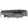 Salon de jardin 7 pcs avec coussins Gris Résine tressée 529966529966