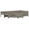Salon de jardin 7 pcs avec coussins Gris Résine tressée 529966529966