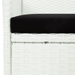 Ensemble à manger de jardin et coussins 5 pcs blanc poly rotin 529967529967