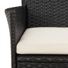 Ensemble à manger de jardin coussins 7pcs Noir Résine tressée 529968529968