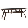 Table de jardin Marron et noir 180x80x70 cm Acier et verre 529969529969
