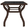 Table de jardin Marron et noir 180x80x70 cm Acier et verre 529969529969