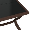 Table de jardin Marron et noir 180x80x70 cm Acier et verre 529969529969