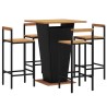 Ensemble de bar jardin 5 pcs noir poly rotin/bois massif acacia 529970529970