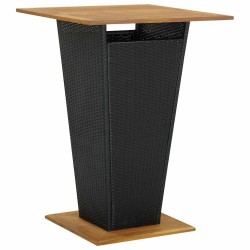 Ensemble de bar jardin 5 pcs noir poly rotin/bois massif acacia 529970529970