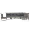 Salon de jardin 7 pcs avec coussins Gris Résine tressée 529973529973