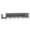 Salon de jardin 7 pcs avec coussins Gris Résine tressée 529974529974