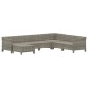 Salon de jardin 7 pcs avec coussins Gris Résine tressée 529975529975