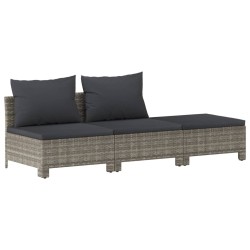 Salon de jardin 7 pcs avec coussins Gris Résine tressée 529975529975