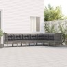 Salon de jardin 7 pcs avec coussins Gris Résine tressée 529978529978