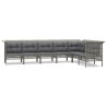 Salon de jardin 7 pcs avec coussins Gris Résine tressée 529978529978