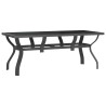 Table de jardin Gris et noir 180x80x70 cm Acier et verre 529979529979