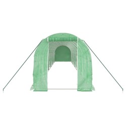 Serre avec cadre en acier vert 24 m² 12x2x2 m 529989529989