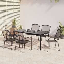 Ensemble à manger de jardin 7 pcs anthracite acier 529990529990