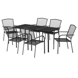 Ensemble à manger de jardin 7 pcs anthracite acier 529990529990