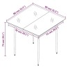 Table à dîner de jardin Noir 80x80x74 cm Acier et verre 529991529991