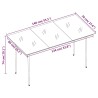 Table à dîner de jardin Noir 140x70x74 cm Acier et verre 529992529992