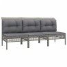 Salon de jardin 3 pcs avec coussins Gris Résine tressée 529995529995