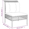 Salon de jardin 3 pcs avec coussins Gris Résine tressée 529995529995