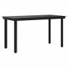 Table à dîner de jardin Noir 140x70x74 cm Acier et verre 529997529997