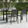 Table à dîner de jardin Noir 140x70x74 cm Acier et verre 529997529997