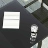 Table à dîner de jardin Noir 140x70x74 cm Acier et verre 529997529997