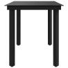 Table à dîner de jardin Noir 140x70x74 cm Acier et verre 529997529997