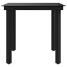 Table à dîner de jardin Noir 80x80x74 cm Acier et verre 529999529999