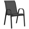 Chaises empilables de jardin lot de 4 Noir Tissu textilène 530002530002