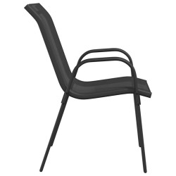 Chaises empilables de jardin lot de 4 Noir Tissu textilène 530002530002