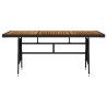 Table de jardin Noir 160x70x72 cm Résine tressée et acacia 530003530003