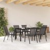 Chaises empilables de jardin lot de 6 Noir Tissu textilène 530004530004