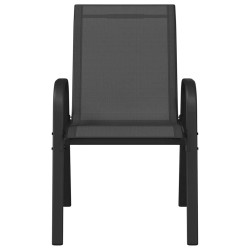 Chaises empilables de jardin lot de 6 Noir Tissu textilène 530004530004