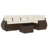 Salon de jardin avec coussins 6 pcs marron résine tressée 530005530005