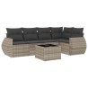 Salon de jardin 6 pcs avec coussins gris clair résine tressée 530006530006