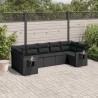 Salon de jardin 7 pcs avec coussins noir résine tressée 530015530015