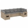 Salon de jardin avec coussins 7 pcs beige résine tressée 530016530016