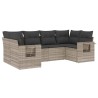 Salon de jardin 6 pcs avec coussins gris clair résine tressée 530019530019
