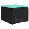 Salon de jardin 4 pcs avec coussins noir résine tressée 530024530024