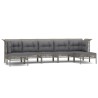 Salon de jardin 7 pcs avec coussins Gris Résine tressée 530027530027