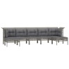 Salon de jardin 7 pcs avec coussins Gris Résine tressée 530027530027