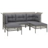 Salon de jardin 7 pcs avec coussins Gris Résine tressée 530027530027