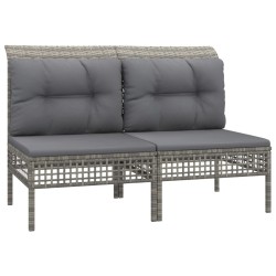 Salon de jardin 7 pcs avec coussins Gris Résine tressée 530027530027