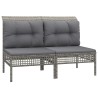 Salon de jardin 7 pcs avec coussins Gris Résine tressée 530027530027