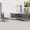 Salon de jardin 7 pcs avec coussins Gris Résine tressée 530028530028