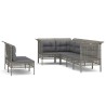 Salon de jardin 7 pcs avec coussins Gris Résine tressée 530028530028