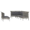 Salon de jardin 7 pcs avec coussins Gris Résine tressée 530028530028