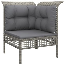Salon de jardin 7 pcs avec coussins Gris Résine tressée 530028530028