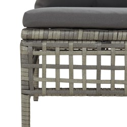 Salon de jardin 7 pcs avec coussins Gris Résine tressée 530028530028